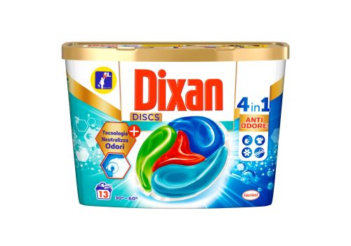 Dixan discs anti-odore pastiglie lavatrice 13 pezzi