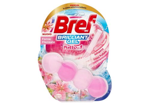 Bref wc Brilliant Gel Tutto in 1 forza floreale tavoletta detergente 42 grammi