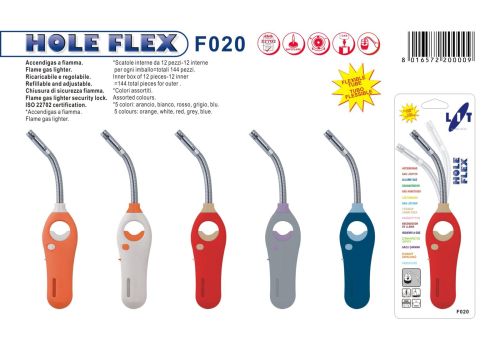 Lit Gas accendigas a fiamma ricaricabile e regolabile con chiusura di sicurezza