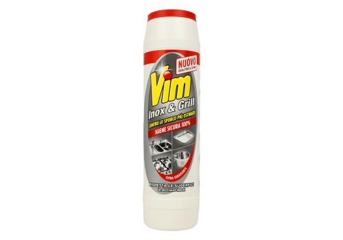 Vim polvere inox e grill detergente per acciaio e barbecue 600 grammi