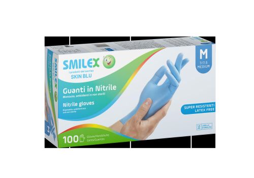 Skinblu guanti monouso in nitrile senza polvere taglia s 100 pezzi