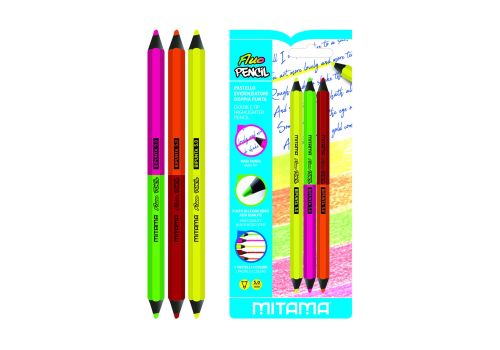 Mitama jumbo fluo pastelli bipunta 5mm colori asortiti 3 pezzi