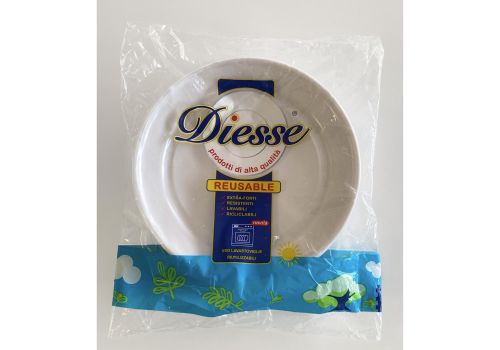Diesse piatti piani riutilizzabili lavabili in lavastoviglie 24 pezzi