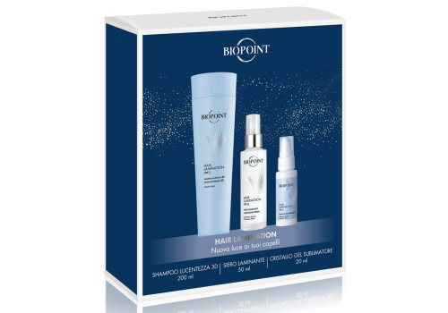 Biopoint Hair Lamination cofanetto con shampoo 3D Radiance 200ml + siero laminante 50ml + cristallo gel sublimatore 20ml