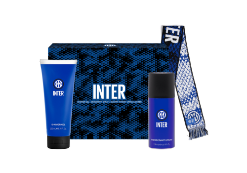 Inter cofanetto con deodorante spray 150ml + gel doccia 200ml + sciarpa