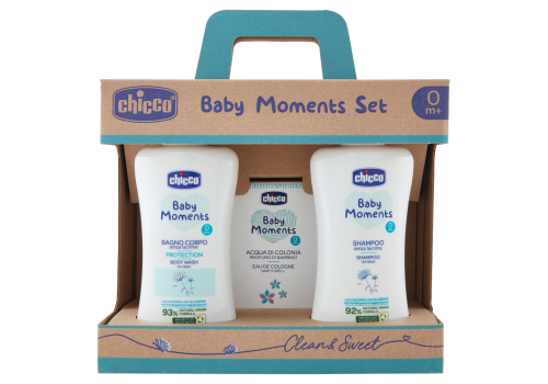 Chicco Baby Moments 0m+ bagno corpo + acqua di colonia + shampoo