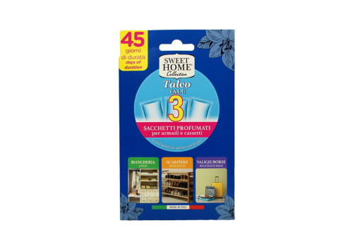 Sweet Home talco sacchetti profumati per cassetti e armadi freschezza talco 3 pezzi
