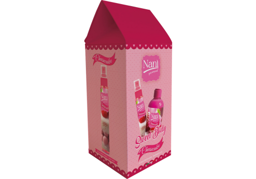 Nanì cofanetto con acqua corpo profumata cheesecake 75ml + bagnodoccia 300ml 