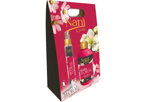 Nanì cofanetto con acqua corpo profumata winter floral 75ml + bagnodoccia 300ml