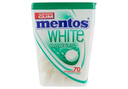 Mentos White Always chewing gum menta dolce senza zucchero 70 pezzi 74 grammi