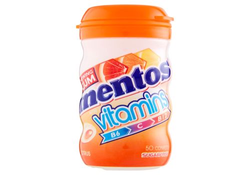 Mentos Vitamins B6-C-B12 chewing gum sugarfree gusto citrus 50 confetti 100 grammi
