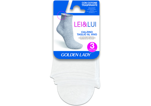 Golden Lady calzino in cotone colore grigio taglia unica 3 paia