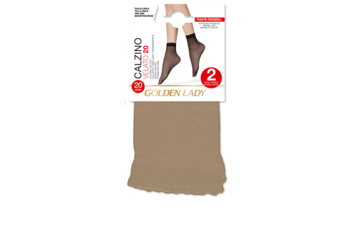 Golden Lady calzino velato 20 denari colore nero taglia unica 2 paia