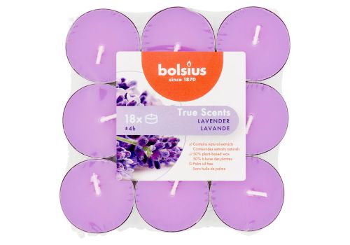 Bolsius True Scents lavander candele profumate 18 pezzi
