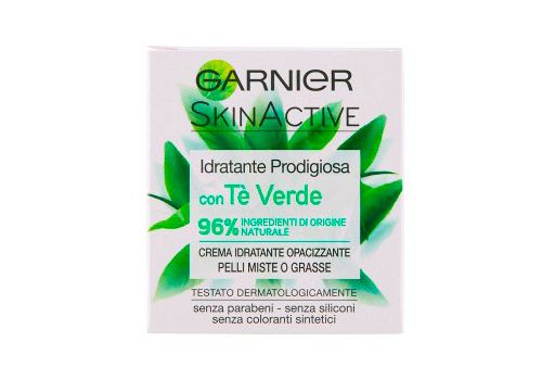Garnier Skin Active Idratante Prodigiosa con Tè Verde Crema Idratante Opacizzante per Pelli Miste o Grasse 50ml