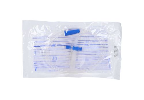 Sacca raccolta urina plastica sterile con tubo di scarico 90cm capacità 2 litri 1 pezzo