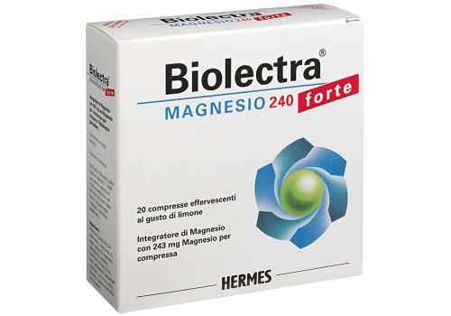 Biolectra Magnesio 240 Forte integratore per energia e funzionalità muscolare 20 compresse effervescenti