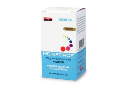 Reinforce integratore di magnesio per la funzione muscolare e sistema nervoso 30 compresse masticabili