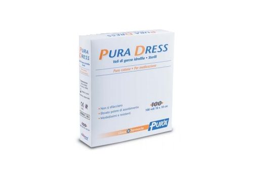 Pura Dress veli di garza idrofile sterile 10x10cm 100 pezzi