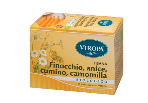 Viropa Finocchio Anice cumino e Camomilla tisana 15 bustine filtro