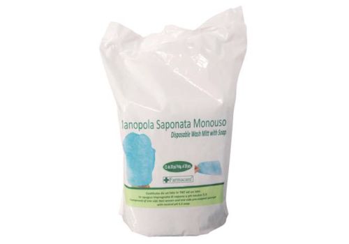 Farmacare manopola saponata monouso per l'igiene 20 pezzi