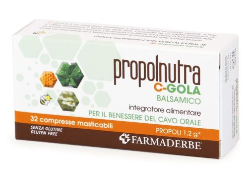 Propolnutra C-Gola Balsamico integratore per il mal di gola 32 compresse masticabili