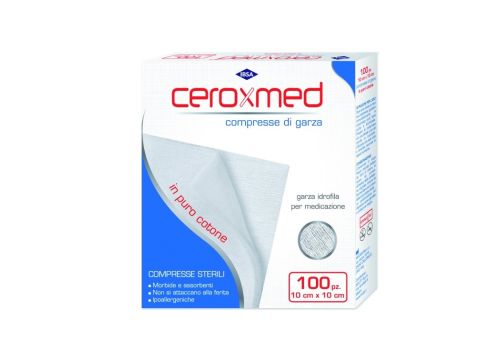 Ceroxmed garza sterile in puro cotone idrofilo 10x10cm 100 pezzi