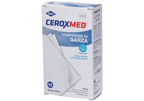 Ceroxmed garza sterile in puro cotone idrofilo 18 x 40cm 12 pezzi