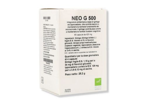 Neo G 500 integratore per la funzionalità del microcircolo 60 capsule