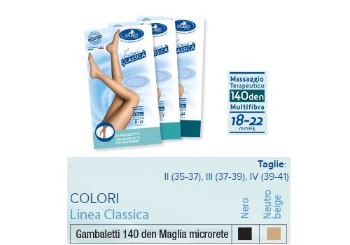SAUBER GAMBALETTO COMPRESSIONE GRADUATA MAGLIA MICRORETE 140DEN 18-22MMHG TG.3 NERO