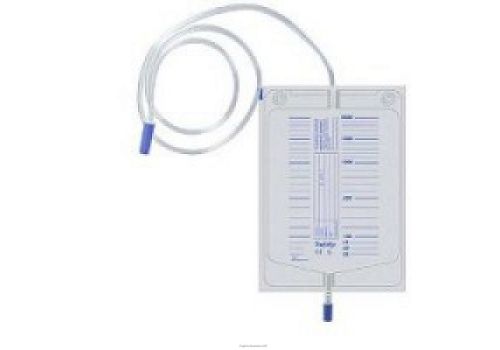 Sacca urina da letto 2 litri con scarico e valvola antireflusso tubo 90cm 1 pezzo
