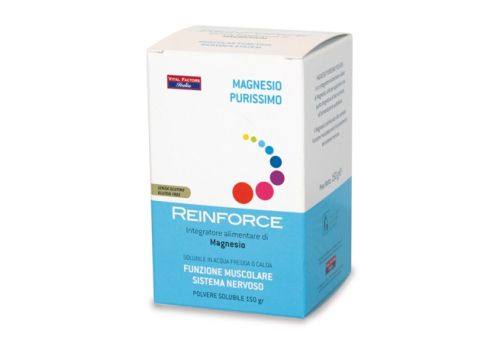 Reinforce magnesio integratore per la funzione cerebrale e muscolare polvere solubile orale 150 grammi