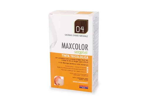 Max color vegetal 04 tinta tricologica castano chiaro naturale 140ml