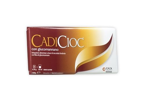 Cadicioc tavoletta di cioccolato fondente con fibra di glucomannano 100 grammi