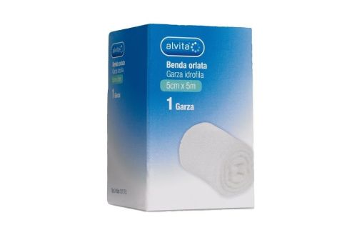 Alvita benda in garza idrofila orlata 5 x 500cm
