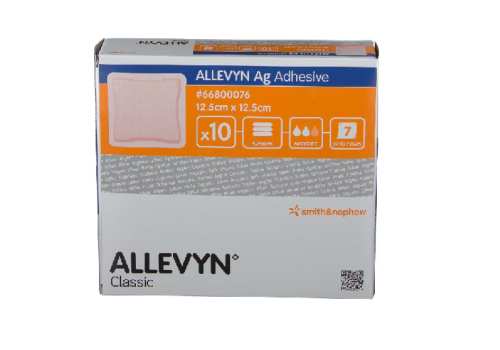 Allevyn Adhesiv Ag medicazione in schiuma assorbente 12,5 x 12,5cm 10 pezzi