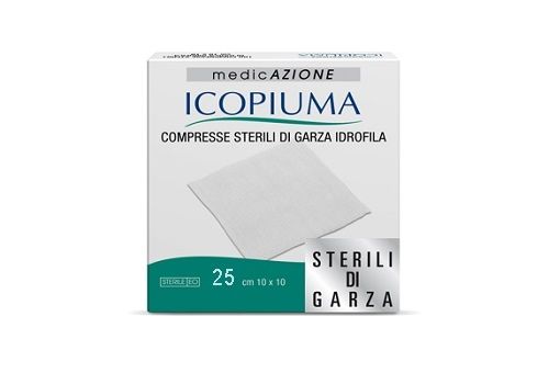 Icopiuma compresse sterili di garza idrofila 10x10cm 25 pezzi