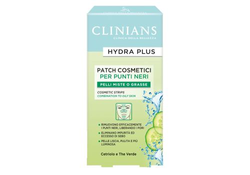 Clinians Hydra Plus Patch Cosmetici per Punti Neri al Cetriolo e The Verde per Pelli Miste o Grasse 8 Patch