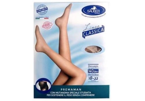 Sauber linea classica 18-22 mmhg collant premaman microrete 140 denari colore nero taglia 3