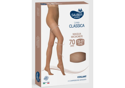 Sauber Linea Classica 13-17 mmhg collant microrete 70 denari colore bisquit taglia 3