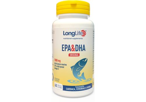 Longlife Epa & Dha Original integratore per la funzionalità cardiaca cerebrale e visiva 60 perle