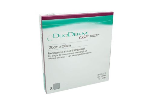 Duoderm CGF medicazione sterile idrocolloidale senza bordo adesivo 20 x 20cm 3 pezzi