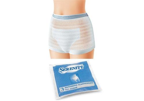 Serenity mutandina elastica a rete riutilizzabile contenitiva del pannolone misura l 3 pezzi