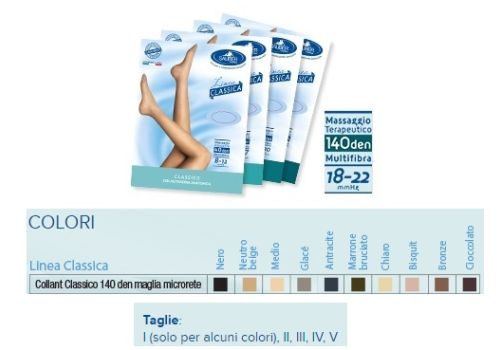 SAUBER COLLANT COMPRESSIONE GRADUATA MAGLIA MICRORETE 140DEN 18-22MMHG TG.3 NERO