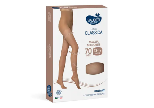 Sauber Linea Classica 13-17 mmhg collant microrete 70 denari colore nero taglia 1