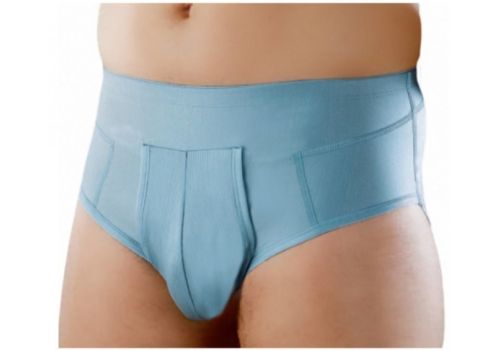 Orione slip per ernia inguinale in cotone colore azzurro taglia 6