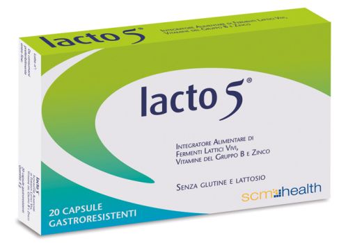 Lacto 5 integratore per l'equilibrio della flora intestinale 20 capsule