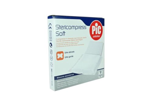 Stericompress Soft compresse di garza in tessuto non tessuto sterile 7,5x7,5cm 12 pezzi