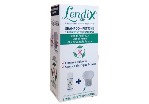Lendix kit antiparassitario atossico shampoo 150ml + pettine antipidocchi 