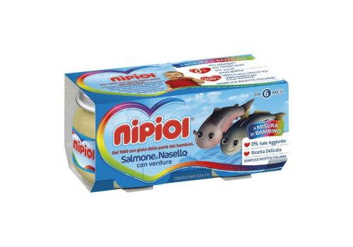 Nipiol salmone nasello verdure omogeneizzato 2 x 80 grammi